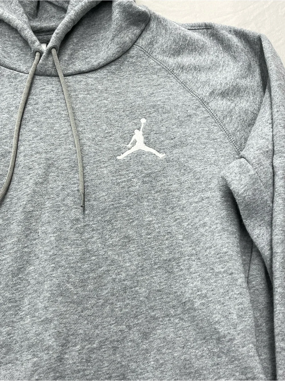Jordan Gray Hooded Pullover with White Jumpman Mens Size Medium